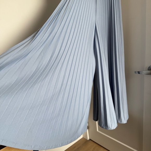 Vintage 1960s pastel sky blue mod pleated wide leg jumpsuit - XS - Picture 4 of 8